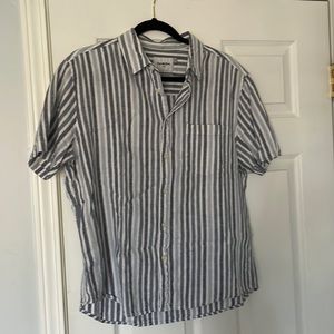 Goodfellow Short Sleeve Striped Button Down